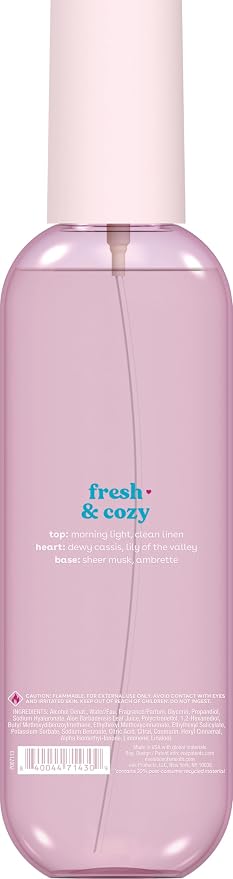 eos Cashmere Body Mist, Fresh & Cozy, Body Spray for Women, Hair Mist, Moisturizing, Hyaluronic Acid, Glycerin, Vegan, Cruelty-free, 6 fl oz