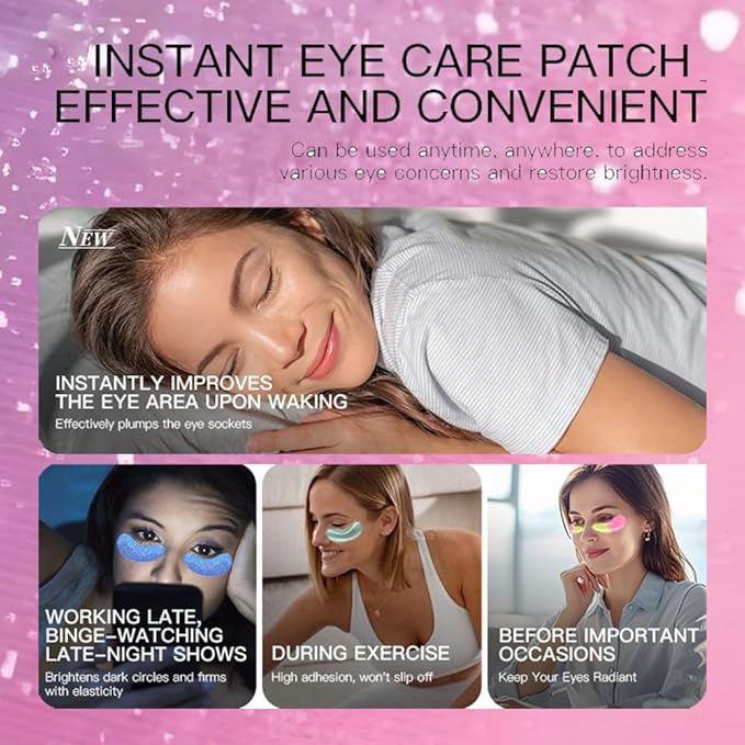 Under Eye Patches for Dark Circles Puffy Eyes 24 Pairs Collagen Eye Bags Travel Eye Masks, Stocking Stuffers for Christmast Bulk Gifts for Women Men and Teen Girls Hangover Kit supplies(Gold Pink)