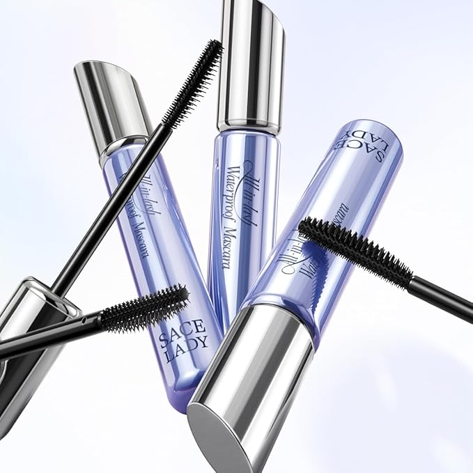 SACE LADY Waterproof Mascara, All-in-Lash Mascara Volume and Length Eyelashes, Smudge-proof and Sweat-proof, Long Lasting Curl, Natrual Black Eye Makeup Valentine‘s Day Gift for Women