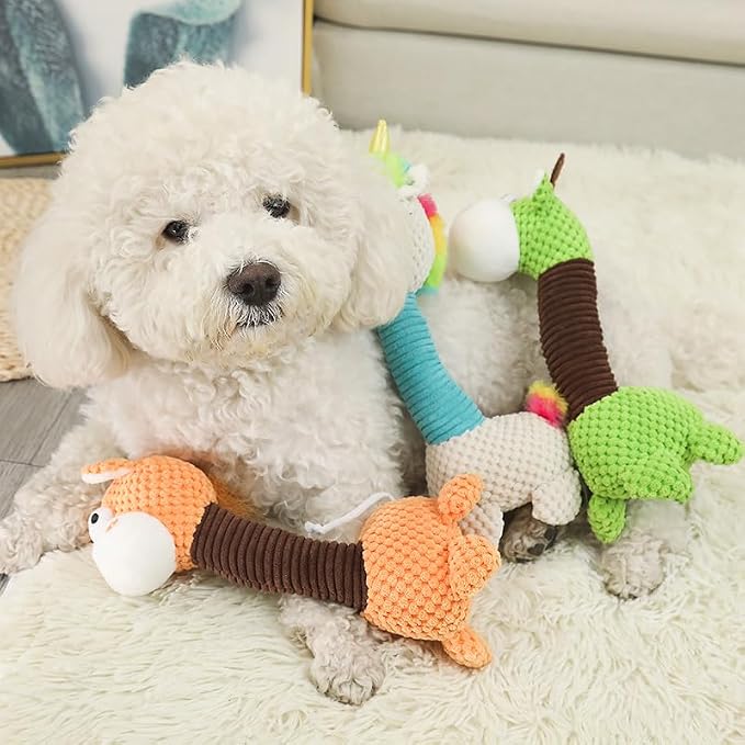 Squeaky Plush Dog Toys, Cute Animal Pet Toy for Small Dogs, Horse