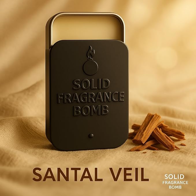 – Premium All-Natural Solid Cologne for Men & Women | Long-Lasting, TSA-Safe, Alcohol-Free, Halal, Handmade Travel Fragrance Balm (Santal Veil)