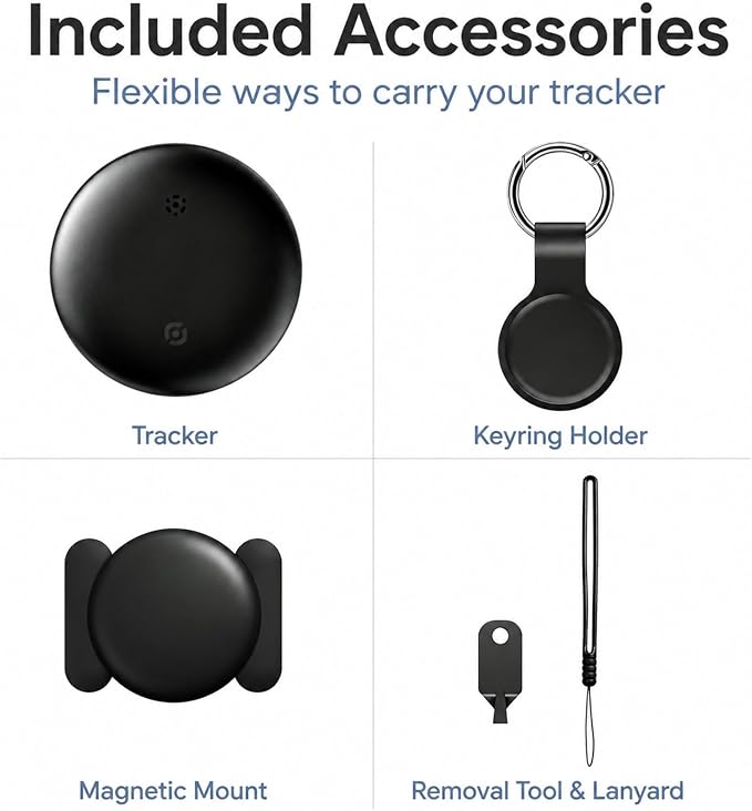 GPS Tracker for Vehicles No Subscription for Android & iOS, Bluetooth | Car Tracker Tag Tracker Device Compatible with Apple Find My & Google's Find Hub for Key, Luggage Wallet Kid Pet