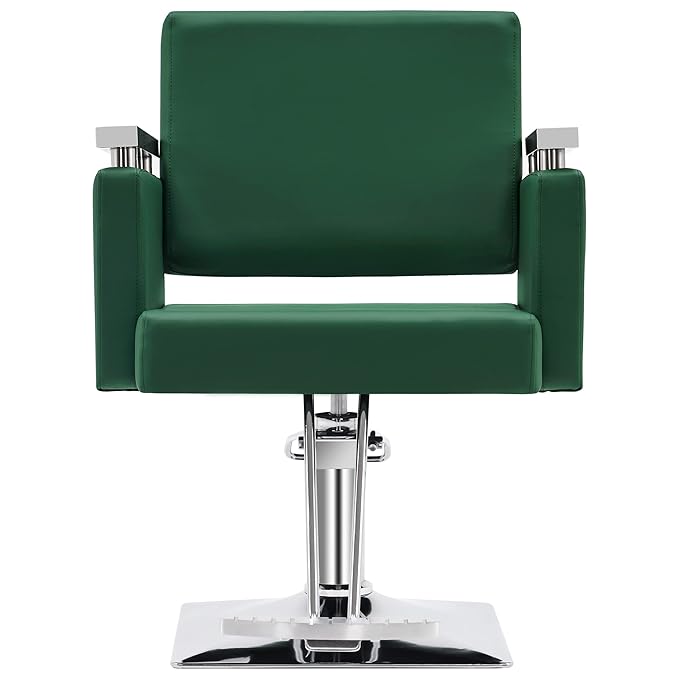 BarberPub Classic Hydraulic Barber Chair Styling Salon Chair for Hair Stylist Beauty Spa Equipment 8808 (Green)