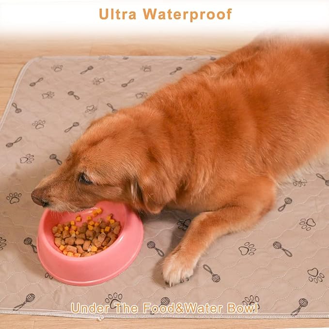 Peepeego 2Pack Pee Pads Washable 36”x48 +Free Dog Comb, Waterproof Rugs Non Slip