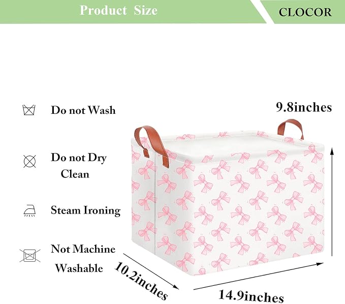 CLOCOR Rectangular Storage Basket,Gift Basket,Waterproof Storage Bin(Star Bowknot)