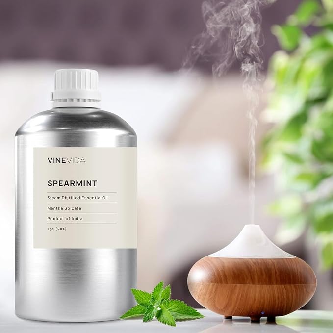 VINEVIDA Spearmint Essential Oil-Gallon Oil Undiluted-Bulk Gallon for Soap Making