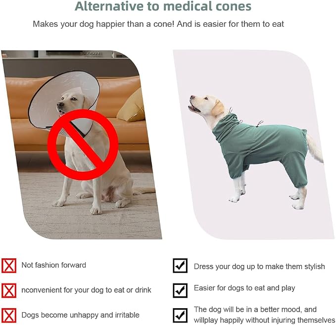 Dog Pajamas for Large Dogs,Extra Large Stretch, Suitable for Adult, Medium-Sized Dogs, Large Pet Jumpsuit Four-Legged Dog Clothes, Pet Clothing. (Green Color, 6XL)