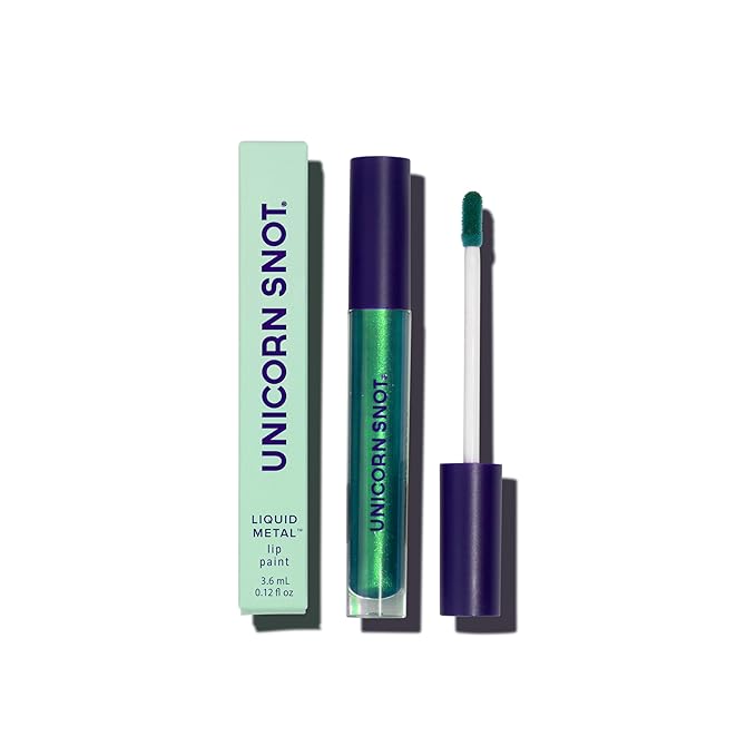 UNICORN SNOT Liquid Metal Lip Paint | Intense Pigment, Non-drying, Metallic Lip Color Makeup for Holiday, Stocking Stuffers, Christmas Gift | Vegan & Cruelty-free Lip Makeup - Mist (Kelly Green)