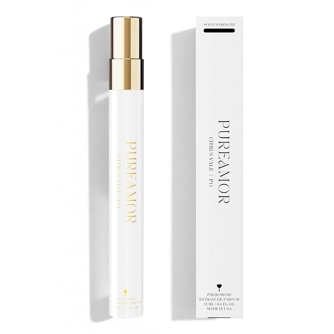 PUREAMOR Pheromone Perfume for Women, Citrus Vale Extrait de Parfum – Bright Citrus Scent with Bergamot, Orange & Jasmine, Long Lasting Fragrance, 0.4 oz / 12 ml Travel Size