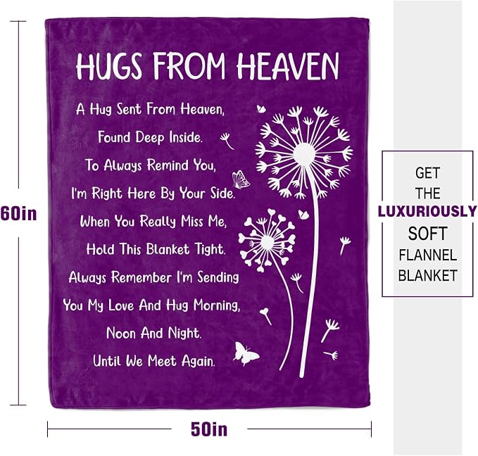 Memorial Gifts, Sympathy Gifts for Loss of Loved One, Blanket 60" x 50" | Bereavement Gifts, Grief Gifts for Women, Memorial Gifts for Loss of Mom Dad