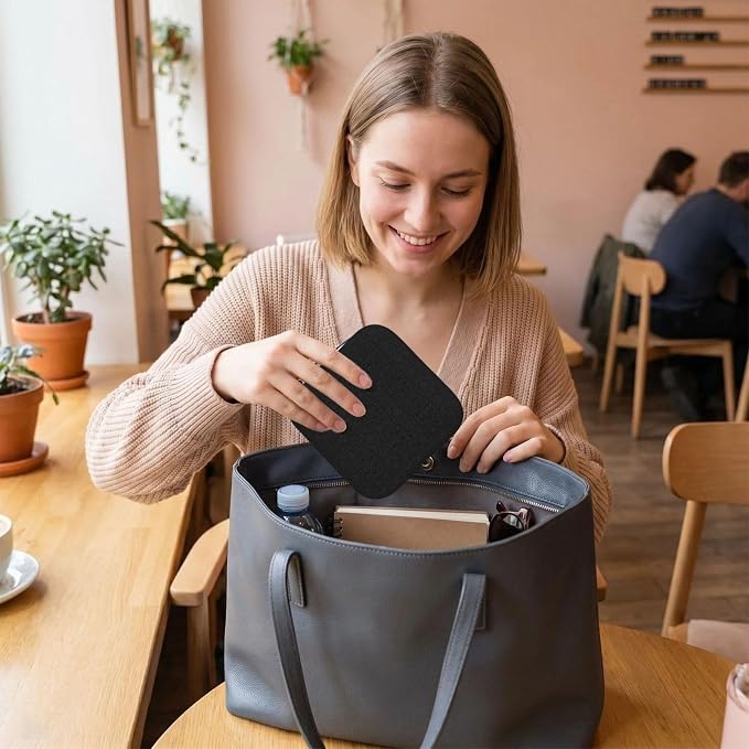 Carry Feminine Care Bag Black Elegant Ornaments Texture, Tight Zipper Seal, Reliable Holder for Sanitary Items, Shopping Camping Daily Usage