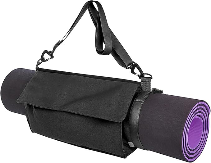 LUEXBOX Yoga Mat Bag with Liner Partition Storage Pockets, Oxford Cloth Yoga Pat Carrier with Large Zipper Pocket, Adjustable Shoulder Strap Yoga Rug Carrying Bag for Women