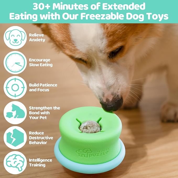 Puzzle Feeder Dog Puzzle Toys, Interactive Enrichment Dog Toys for Mental Stimulation, Slow Feeding, Treat Dispensing, and Freezable Fun to Keep Them Busy,Blue