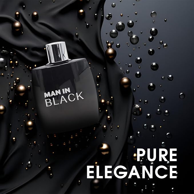 AFLUXE Man in Black Men's Perfume – Bold & Intense Fragrance with Spicy, Woody, and Amber Notes – Long Lasting Scent for Confident,Sophisticated Men