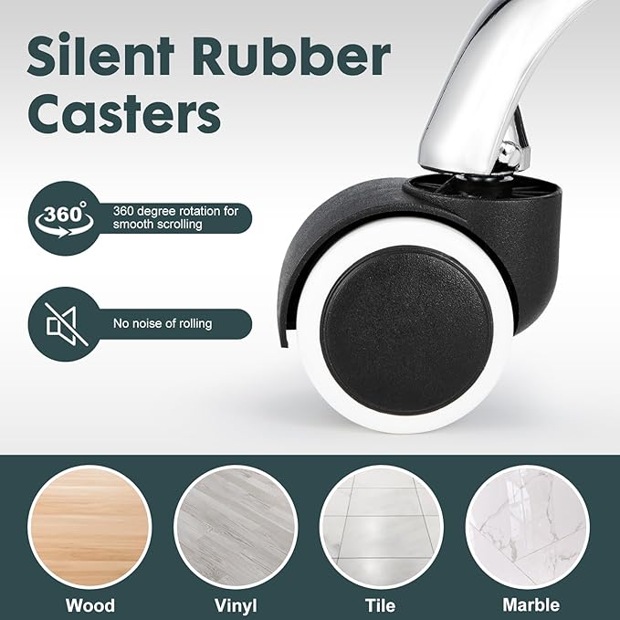 Swivel Rolling Stool with Wheels Height Adjustable Stool Chair Drafting Chair with Backrest Stable Base Foot Black