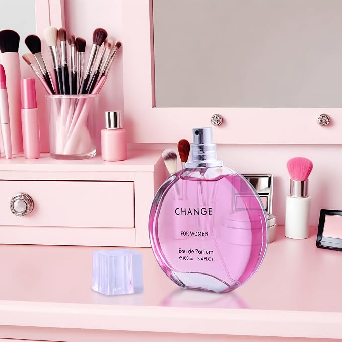 Change Eau De Parfum for Women - Spicy pink pepper on Top Pairing Floral Heart Notes of Jasmine & Iris - Suitable for Casual Wear - Mild & Paraben Free - Elegant 100ml Bottle Packaged in a Box