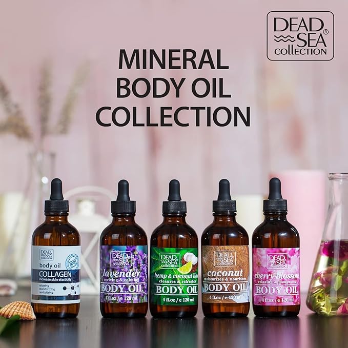 Dead Sea Collection Body Oil for Dry Skin - Retinol & Vitamin E, A Moisturizing Oil for Face, Anti-Aging - Skin Elasticity Support, Renews Skin Surface & Softens 4 Fl. Oz