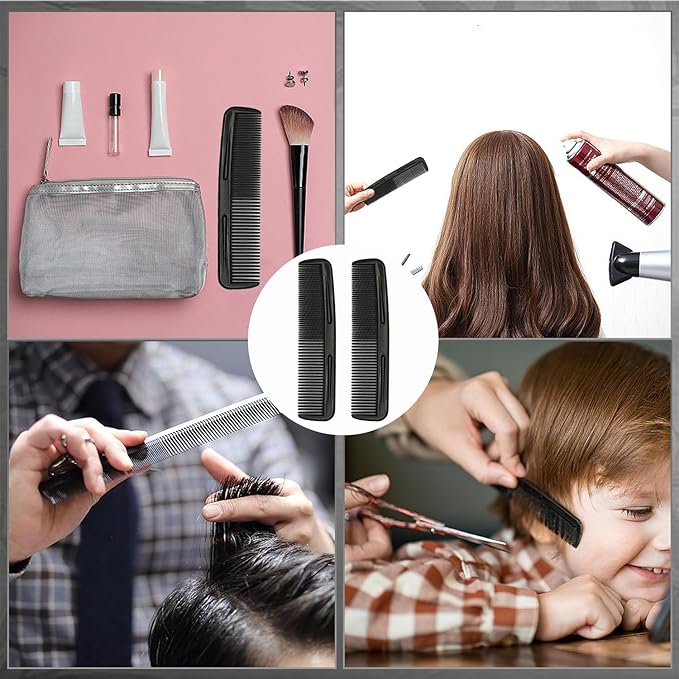 300 Pieces Black Hair Combs, Pocket Hair Combs Fine Dressing Comb for Women and Men