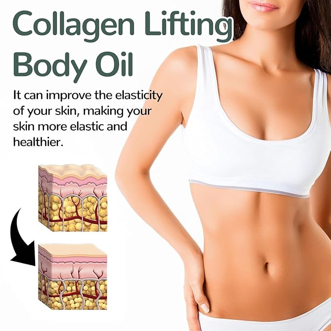 Orelvique Collagen Oil, Collagen Lifting Body Oil After Shower, Gentle Natural Formula Suitable for Sensitive Skin, Smooths the Appearance of Fine Lines and Wrinkles (1PCS)