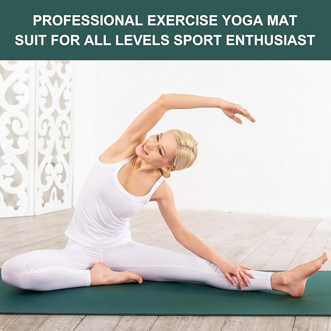 3 mm Thin Yoga Mats Bulk, Lightweight PVC Exercise Mats Non Slip Workout Fitness Pads for Yoga Pilates Stretching Classes Gym Home Studio, Easy to Clean