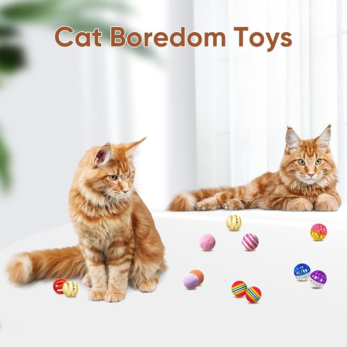 Cat Toys for Indoor Cats, 20 Packs Cat Toys Balls