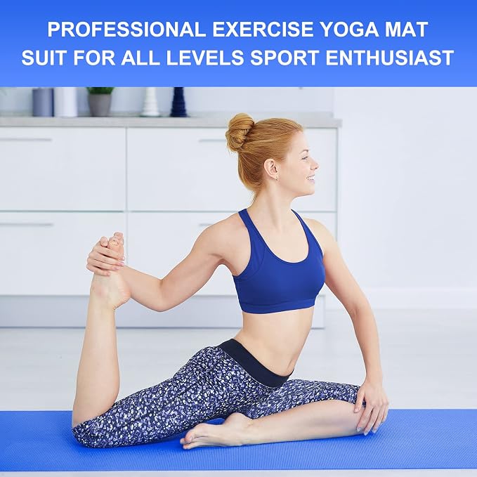 3 mm Thin Yoga Mats Bulk, Lightweight PVC Exercise Mats Non Slip Workout Fitness Pads for Yoga Pilates Stretching Classes Gym Home Studio, Easy to Clean