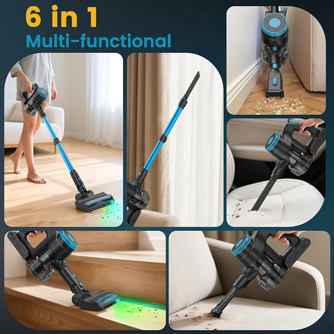 Zefiro Cordless Vacuum Cleaner, 450W 40kPa Stick Vacuum