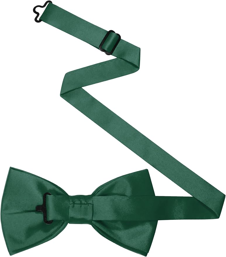 JEMYGINS Solid Color Pre-tied Bow Tie Adjustable Bowtie for Men