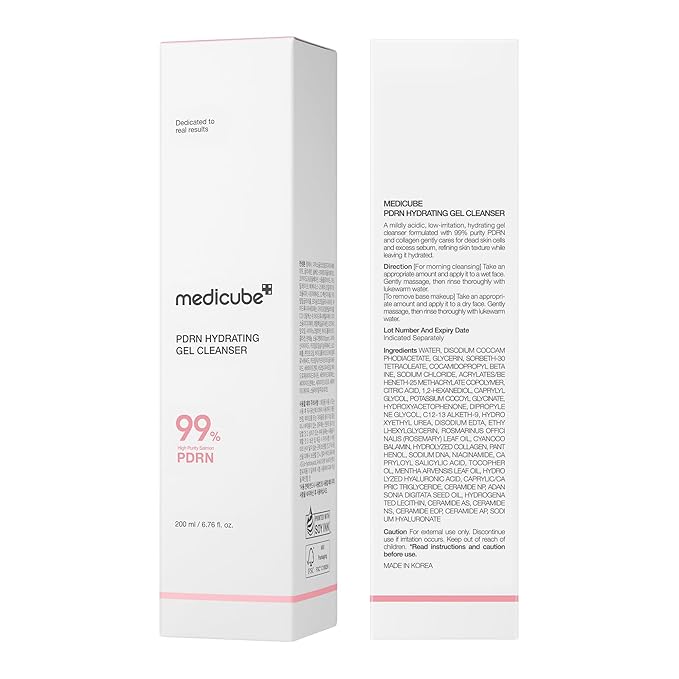 medicube PDRN Jelly to Foam Cleanser | Low pH Hydrating Daily Face Wash for All Skin Types | With PDRN, Collagen & LHA | Gentle Pore Care & Radiant, Balanced-Looking Skin | Korean Skincare | 200ml