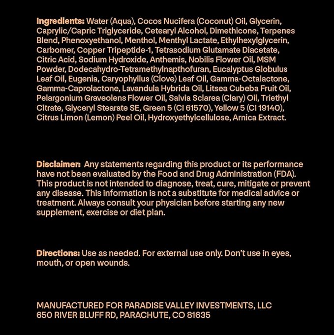 27:17 Recovery – Muscle Recovery Cream with Copper Peptides, Arnica, MSM & Menthol – Fast-Absorbing Joint & Muscle Support Lotion – Premium, Non-Greasy Peptide Cream (100ml / 3.38oz)