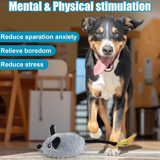 Interactive Dog Toys, Fake Mouse Moving Dog Toy with Automatic Sensor