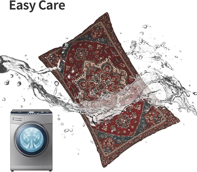 Red Persian Carpet - Persian Vintage Antique Carpet Pillow Covers Decorative Lumbar Throw Pillowcase 12x20 Inch Couch Cushion Cover For Home Decor Living Room Bedroom College Dorm Bed Car Sofa