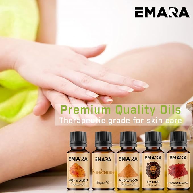 EMARA All Natural Earthy I'm King Essential Oil for Diffusers, Skin Care, Aromatherapy Fragrance Oil, Organic Therapeutic Grade 15 mL (1/2 fl oz)
