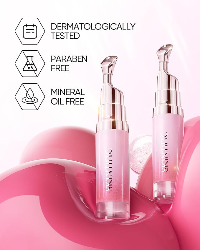 Hydrating Brightening Lip Serum, Smooth Tinted Lip Stain, Plumping Lip Gloss with Polypeptide Squalane, Moisturizing Balms, Brighten Dark Lips, Korean Beauty Makeup (06 Cherry Red)