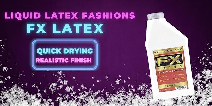 Liquid Latex - Face and Body Paint, Ammonia Free, Easy On and Off, Cosplay Makeup, Create Professional Monster, Zombie Arts 16 Oz (Burgundy)