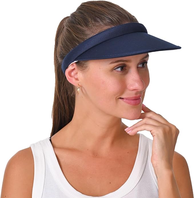 2 Pack Sun Visor Hats Women Men Clip On Wide Brim Visors Hat Outdoor Sports Golf Beach Travel Tennis Caps