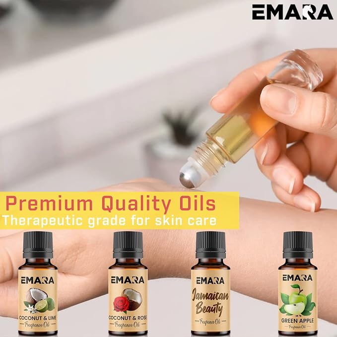EMARA All Natural Fruity Jamaican Beauty Essential Oil for Diffusers, Skin Care, Aromatherapy Fragrance Oil, Organic Therapeutic Grade 15 mL (1/2 fl oz)