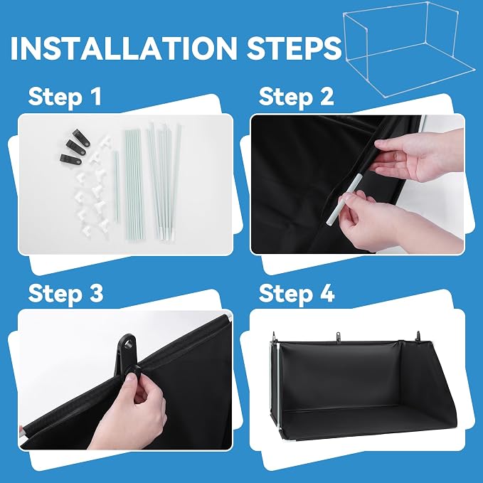 Dog Pee Pad Holder with High Walls, Foldable Dog Litter Box Pee Shields Indoor Dog Potty for Small and Medium Dogs, No Spill Pee Pad Holder Tray for Dogs Work (33.8*28*17.7in). Patent Pending