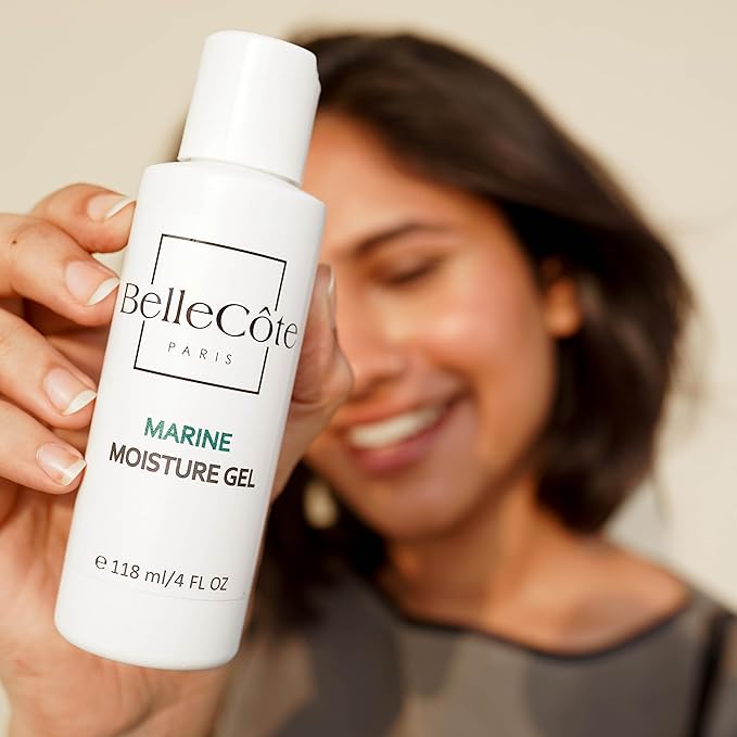BelleCôte Paris Vitamin C Face Moisturizer Gel – Lightweight Gel Moisturizer for Women with Marine Collagen – Hydrating Facial Moisturizer for Oily Skin, Pores, Wrinkles & Rosacea Treatment – 4oz