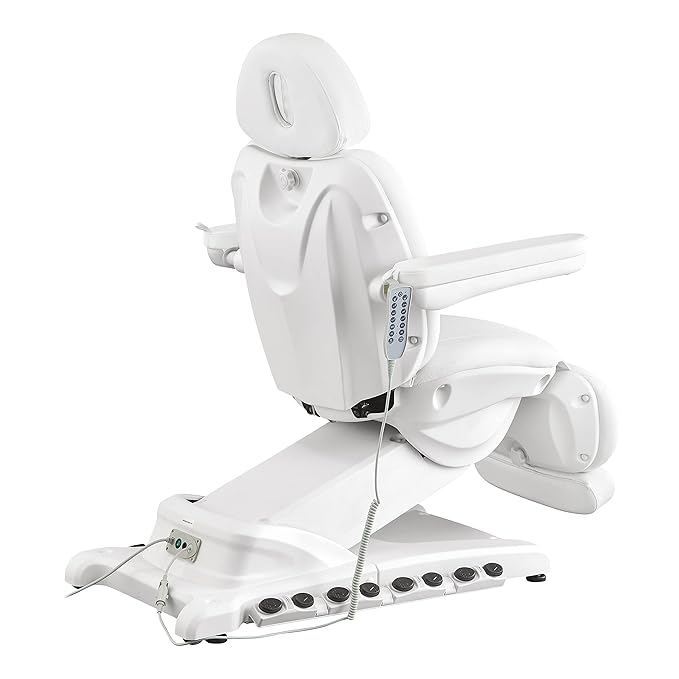 DIR Spa Full Electrical 4 Motor Facial Beauty Bed - Doctor, Tattoo, Medical, Podiatry Chair with Thermal Heated Seats Apollo - White