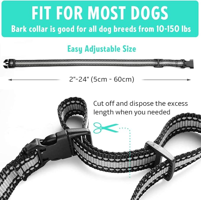 PetSpy Dog Bark Collar for No Barking Control Training w/3 Anti-Bark Modes Beep Vibration No Harm Shock IPx7 Waterproof for Small Medium Large Dogs