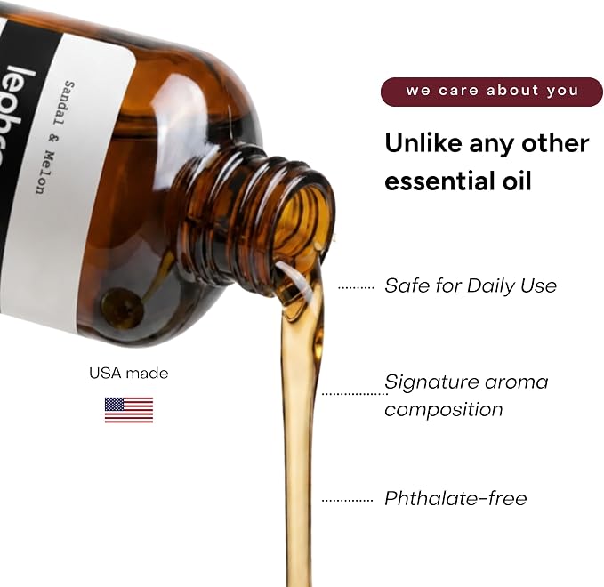 Essential Oil for Waterless Diffusers, Premium Aroma Oil for Home Scenting, Fragrance Oils for Cold Air and Ultrasonic, Pure, Hotel Luxury, Aromatherapy 3 fl oz (Sandal & Melon)