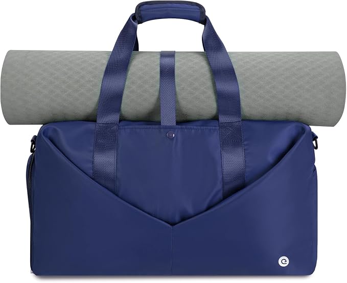 Ceneda 20" Gym Bag for Women with Wet Pocket & Shoe Compartment, Lightweight Duffel Waterproof Carry On Duffle for Travel, Yoga, Overnight (Navy Blue)
