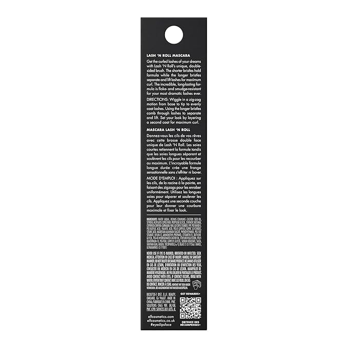 e.l.f. Lash 'N Roll Mascara, Curling Mascara For Visibly Lifted Lashes, Lifts & Separates Lashes. Long-Lasting Formula, Vegan & Cruelty-Free, Pitch Black