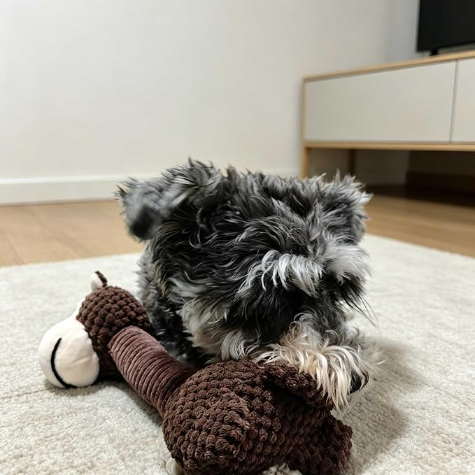 Squeaky Plush Dog Toys, Cute Animal Pet Toy for Small Dogs, Monkey