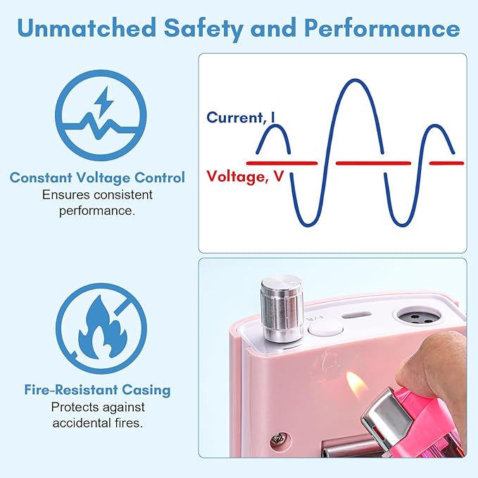 Makartt Electric Nail Drill - 30,000RPM Rechargeable Cordless E File for Gel & Acrylic Removal, Quiet Nail Drill Kit with LCD, 8H Battery, F/R Rotation, for Beginner & Pros, Perlarie Pearly Pink
