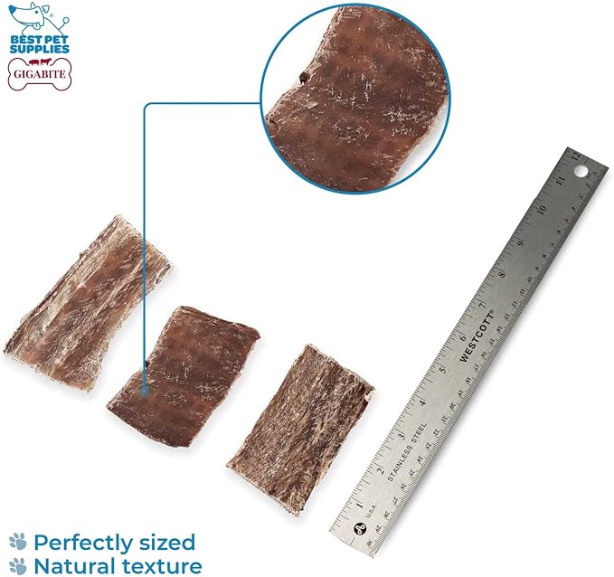 Best Pet Supplies GigaBite Beef Esophagus Dog Treats - 1-lb Bag | All Natural, Single-Ingredient Beef Gullet Chews, High Protein, Rawhide Free, Supports Dental Health