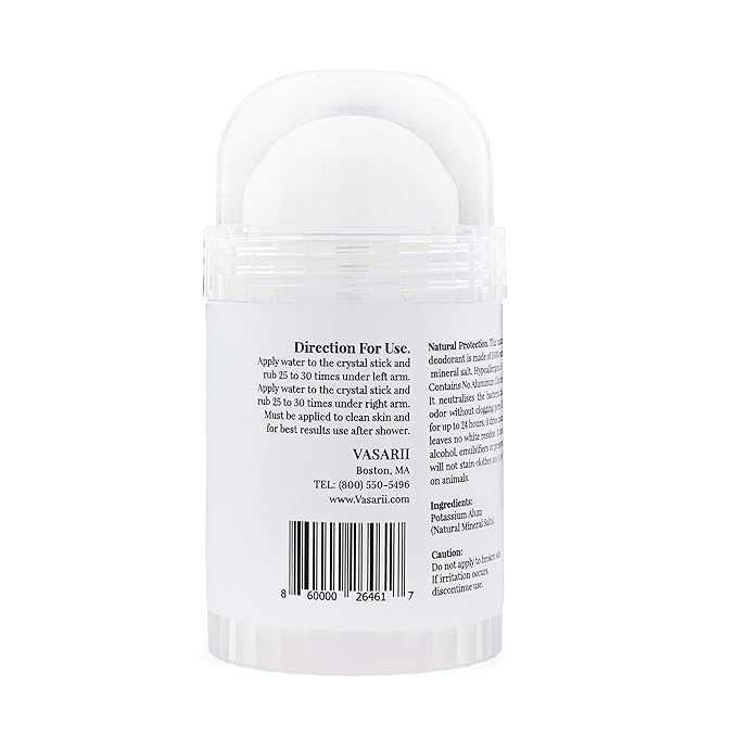 nakd. Thai Crystal Deodorant Stone – 2 Salt Crystal Deodorant Sticks, 4.25 oz. Regular + 2.5 oz. Travel Size – All Natural Unscented and Aluminum Free for Women & Men
