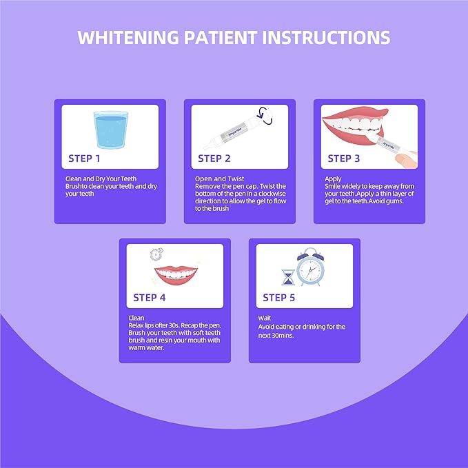 Anysmile Teeth Whitening Pens Non Sensitive Teeth Whitener Gel with Effective 15% Carbamide Peroxide, 4 Professional Tooth Whitening Gel Pens 2ml/Pen
