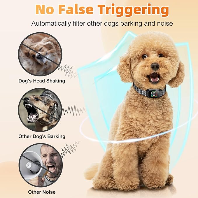 NoBark Smart Anti-bark Dog Collar (Black*2)